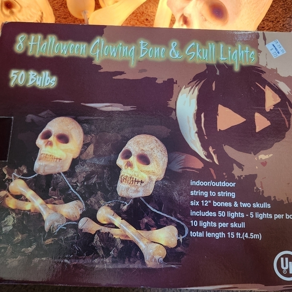 Y2k Skull and Bone Blow Mold Plastic Light Up Halloween Yard Decoration